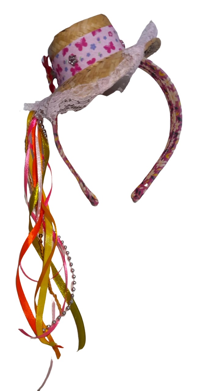 TIARA JUNINA C/CHAPEU PALHA M